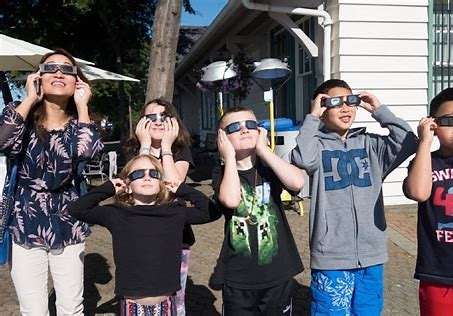 A group of kids looking up at the sky